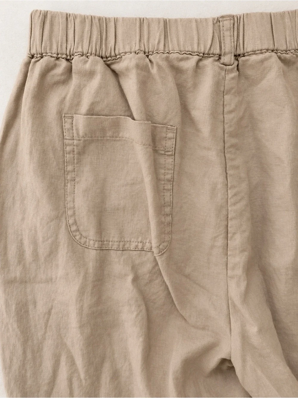 Quince 100% European Linen Pull-On Pants Beige Tan Size Small Cropped